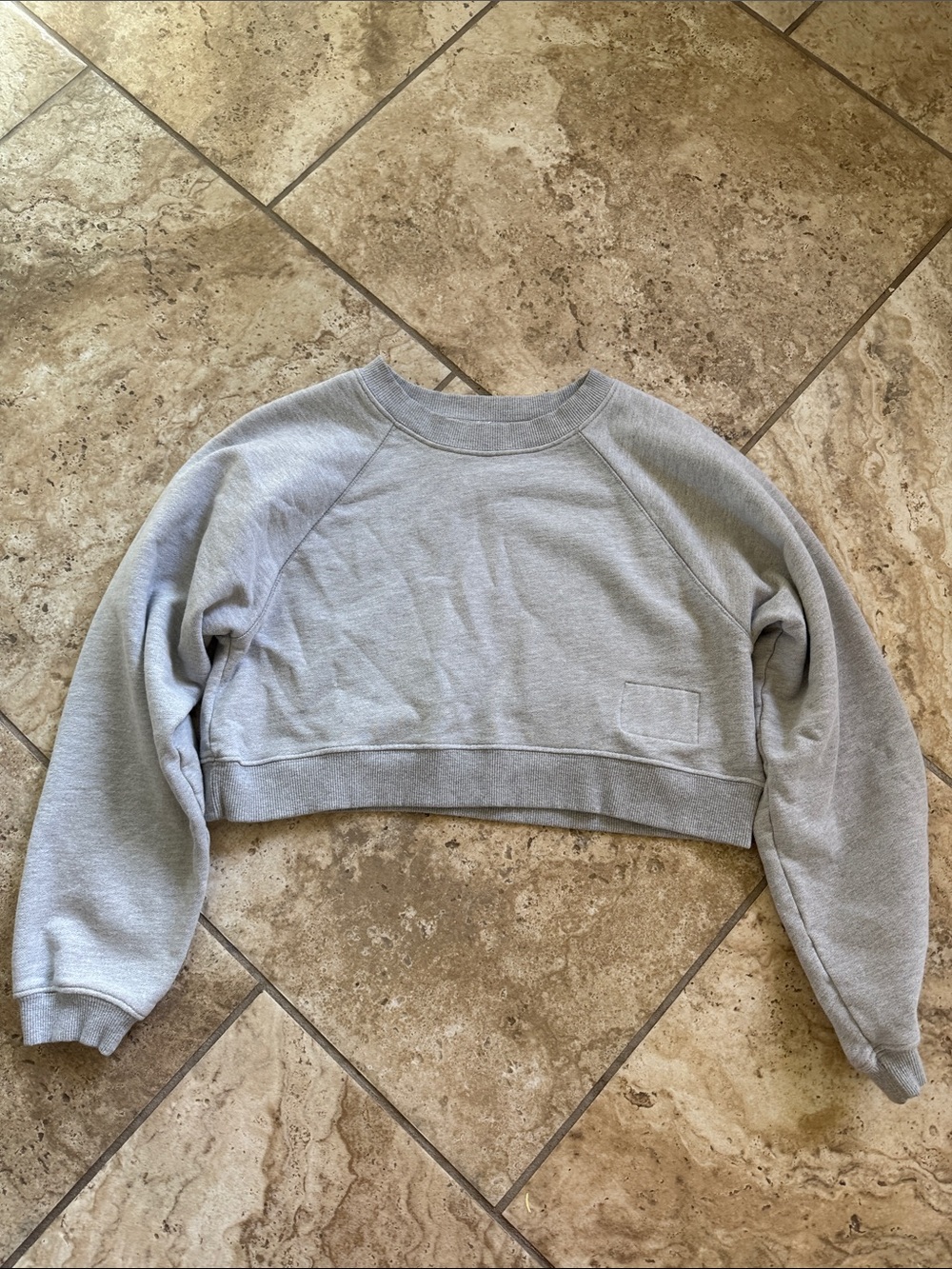 Daily Drills Cropped Crewneck Sweatshirt - Gray